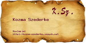 Kozma Szederke névjegykártya